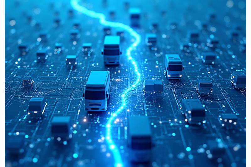 복잡한 도시 경로를 AI가 실시간으로 최적화하여 보여주는 지도 인터페이스