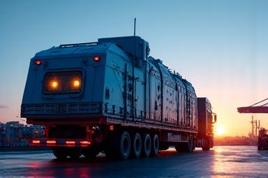 대형 중장비를 운반하는 특수 운송 차량