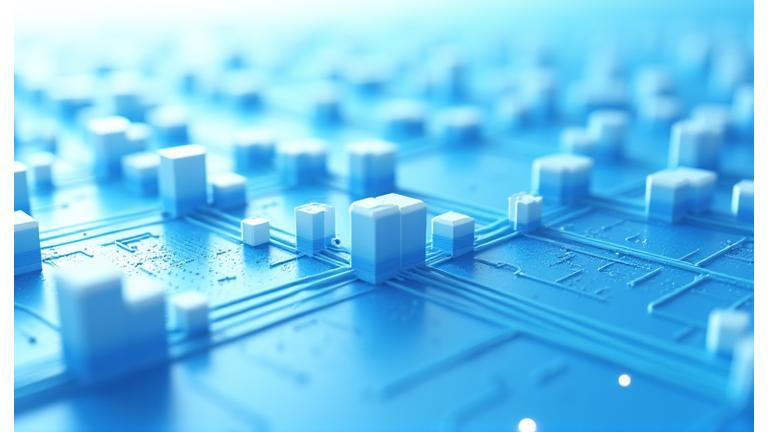 데이터 규제 준수를 상징하는 블록체인 이미지