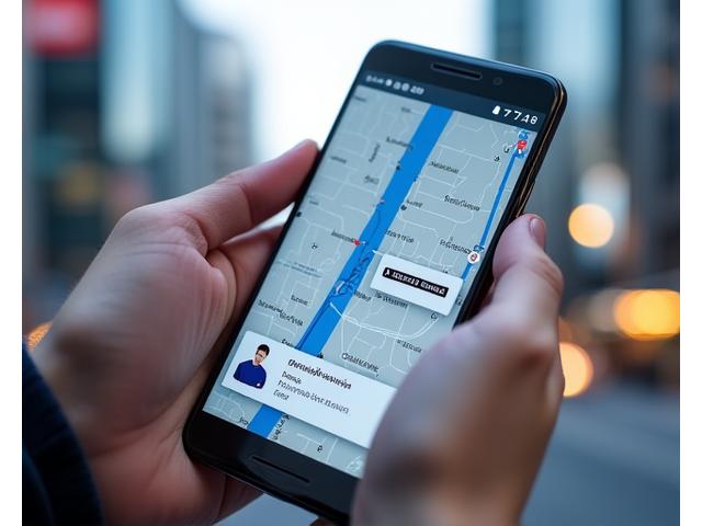 스마트폰 앱에서 퀵 배송 기사의 실시간 위치를 추적하는 모습