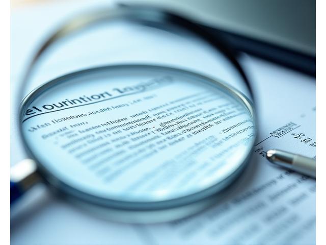 보험 약관 문서와 돋보기 이미지